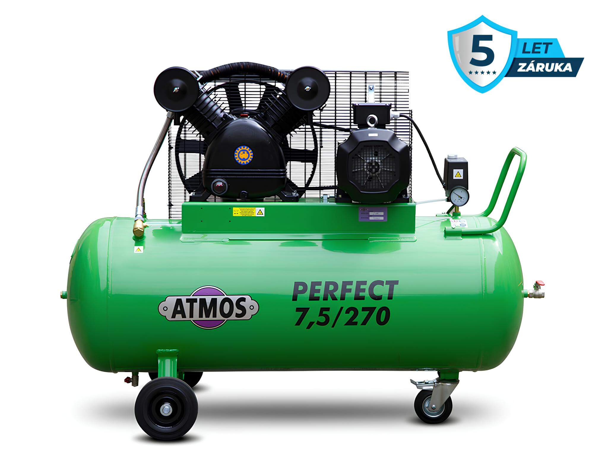 Atmos Pístový kompresor Perfect - 7,5/270 příkon 7,5 kW, výkon 920 l/min, tlak 10 bar, vzdušník 270 l, napětí 400/50 V/Hz