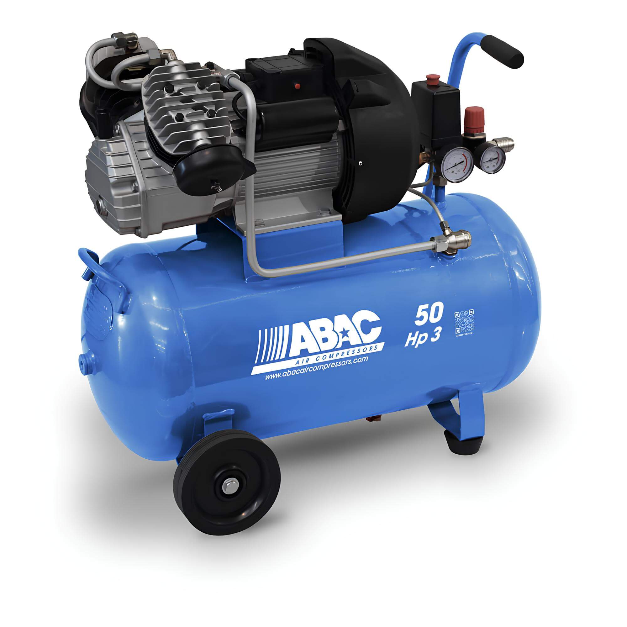 Abac Line V36-2,2-50CM příkon 2,2 kW, sací výkon 355 l/min, tlak 10 bar, vzdušník 50 l, napětí 230/50 V/Hz