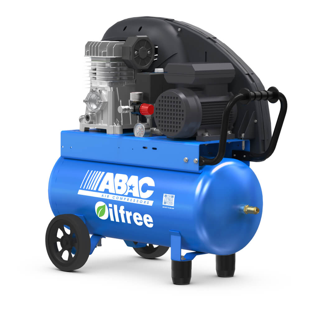 ABAC Bezolejový kompresor A29B0-1,5-50CM příkon 1,5 kW, sací výkon 255 l/min, tlak 10 bar, vzdušník 50 l, napětí 230/50 V/Hz