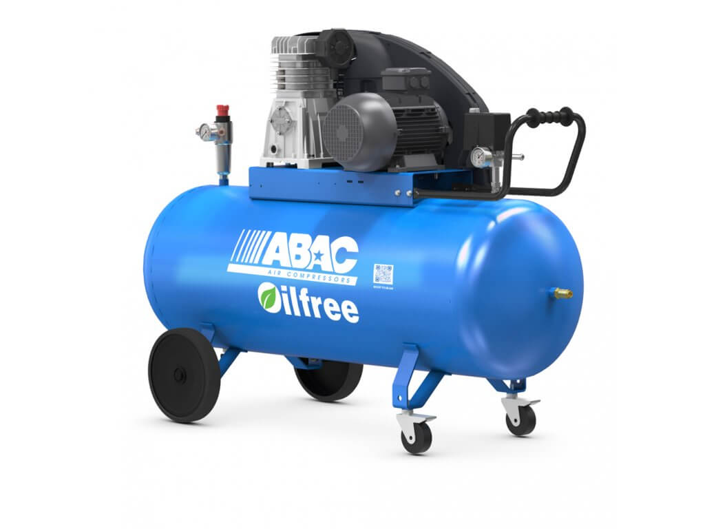 ABAC Bezolejový kompresor A39B0-3-200CT příkon 3 kW, sací výkon 486 l/min, tlak 10 bar, vzdušník 200 l, napětí 400/50 V/Hz