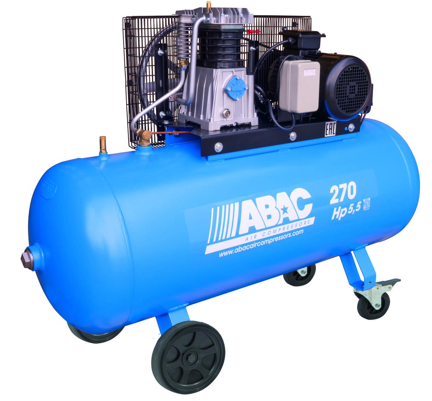 ABAC Kompresor Pro Line A49BX-4-270CT příkon 4 kW, sací výkon 595 l/min, tlak 11 bar, vzdušník 270 l, napětí 400/50 V/Hz