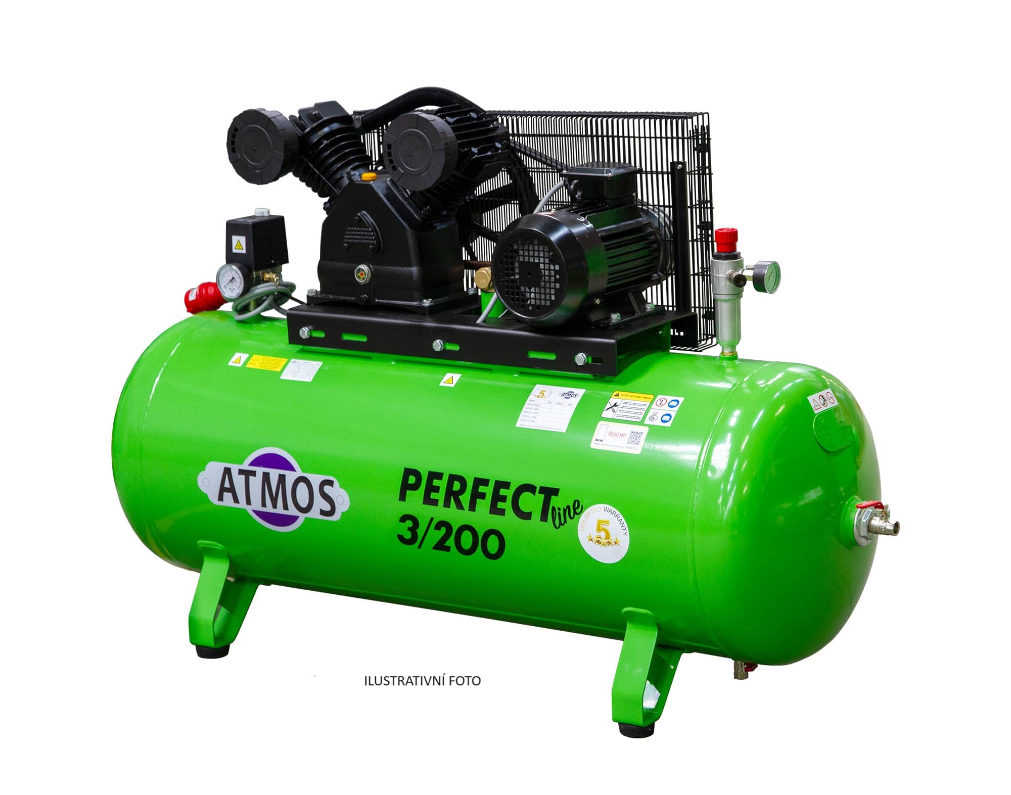 Atmos Pístový kompresor Perfect Line 3 kW - 200 l + prodloužená záruka