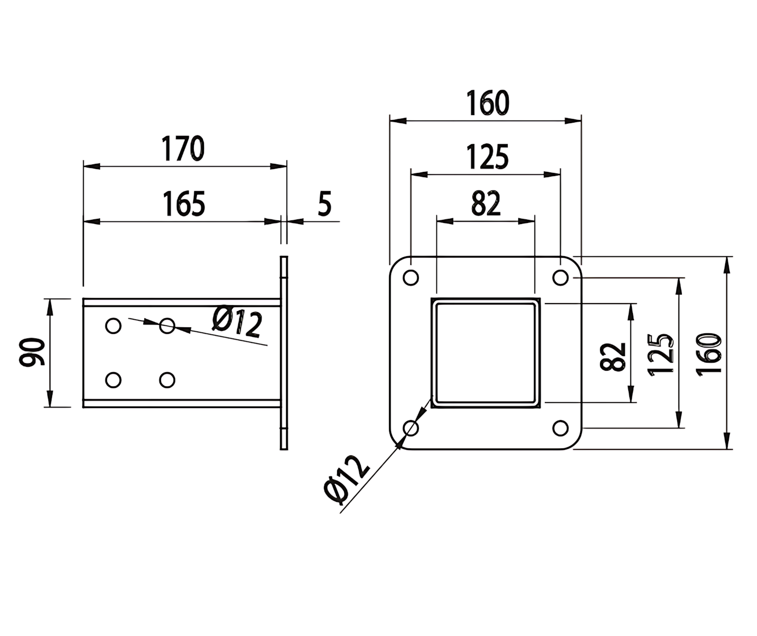 Alusic Podstavec pro profily 80x80