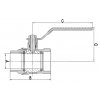 Ball valve internal and external thread - 1"