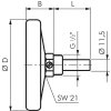 Teploměr hliníkový ukazatel 63 mm (-0°C/+60°C) stonek 160 mm