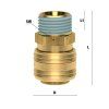ES quick coupling with R1/2" male tapered thread