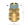 Quick coupling with external taper thread R1/2"