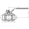 Three Way Stainless Steel Ball Valve T - 1/4"
