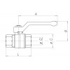 Gas ball valve internal threads - 1/2"