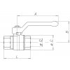 Gas ball valve internal / external thread - 3/4"