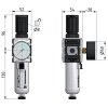 Pressure regulator with filter 3/8", 0.1 - 2 bar, 2,600 l/min