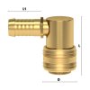 Quick coupling with mandrel for hose 90° - 9 mm