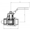 Three Way Stainless Steel Ball Valve L - 1 1/2"