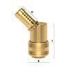 Quick coupling with mandrel for hose 45° - 13 mm