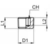 Plugs with hexagon socket without mounting and with G1/2" external thread
