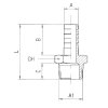 Screwing with mandrel with external pipe thread 20 - G3/4"