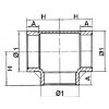 T-piece with external threads Rp1/4"