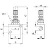 Shut-off valve with internal threaded, both sides screwed G1/4"