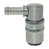 Quick coupling with 90° mandrel for standard 9 mm hose