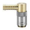 ESD quick coupling with 90° barb for standard 13 mm hose