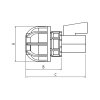 Plug with 63 mm tap