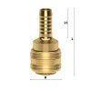 Through quick coupling with barb for 6 mm hose