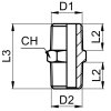 Adaptér vonkajší rúrkový závit R3/4" - NPT 3/4"