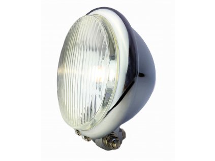 Old Bates style LED Přední světlo, 15cm, chrom