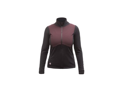 FT WOMEN'S CROSS POINT HYBRID JACKET TRUE BLACK/PORT RED