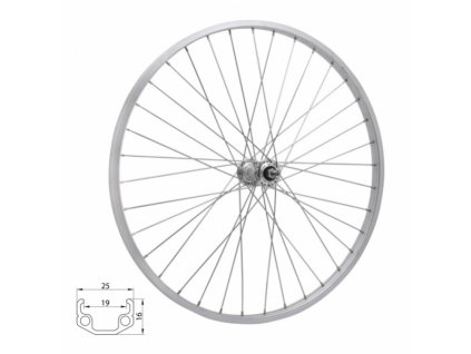 kolo zapletené 28" 622-19 zadní  36 děr stříbrné Union/CnSpoke