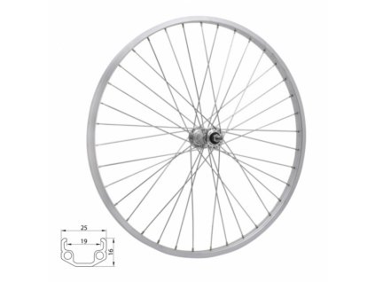 kolo zapletené 28" 622-19 zadní 36 děr stříbrné Union/CnSpoke