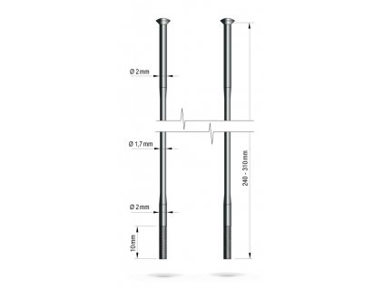 drát nerez Remerx redukovaný 2-1,7-2 x 293 mm přímý černý