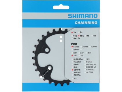 převodník 28z Shimano Deore FC-M6000 2x10 4 díry