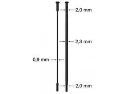 drát nerez Sapim CX Ray 2-2,3/0,9-2 x 286mm přímý černý