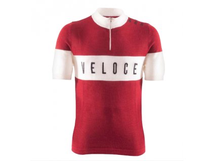 Cyklistický dres VINTAGE VELOCE červený