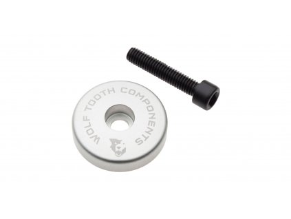 WOLF TOOTH krytka ULTRALIGHT STEM CAP stříbrná + 5mm spacer