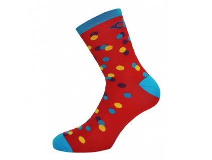 caleido dots socks red