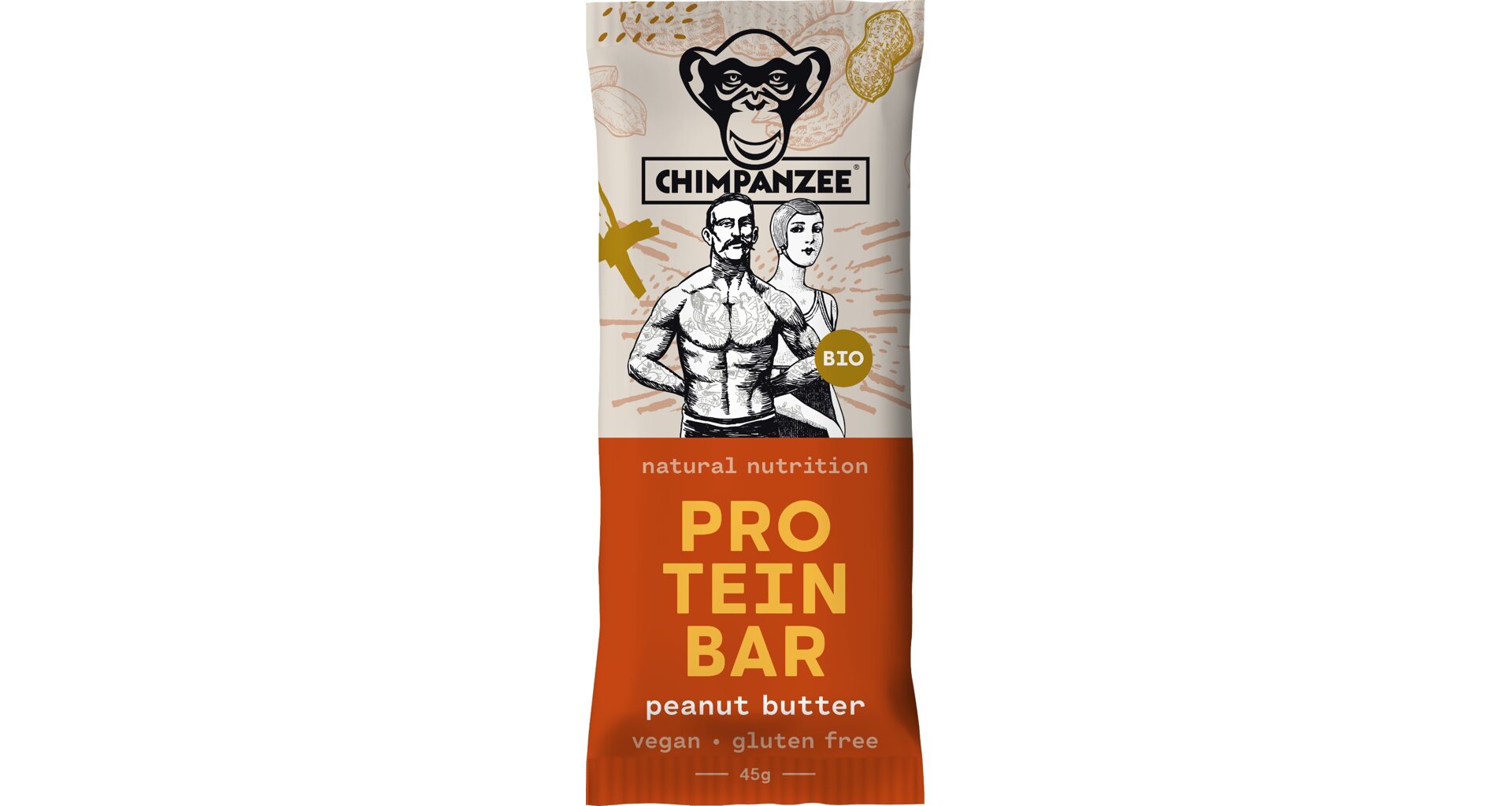 CHIMPANZEE BIO PROTEIN BAR Peanut Butter 45g, CZ-BIO-002