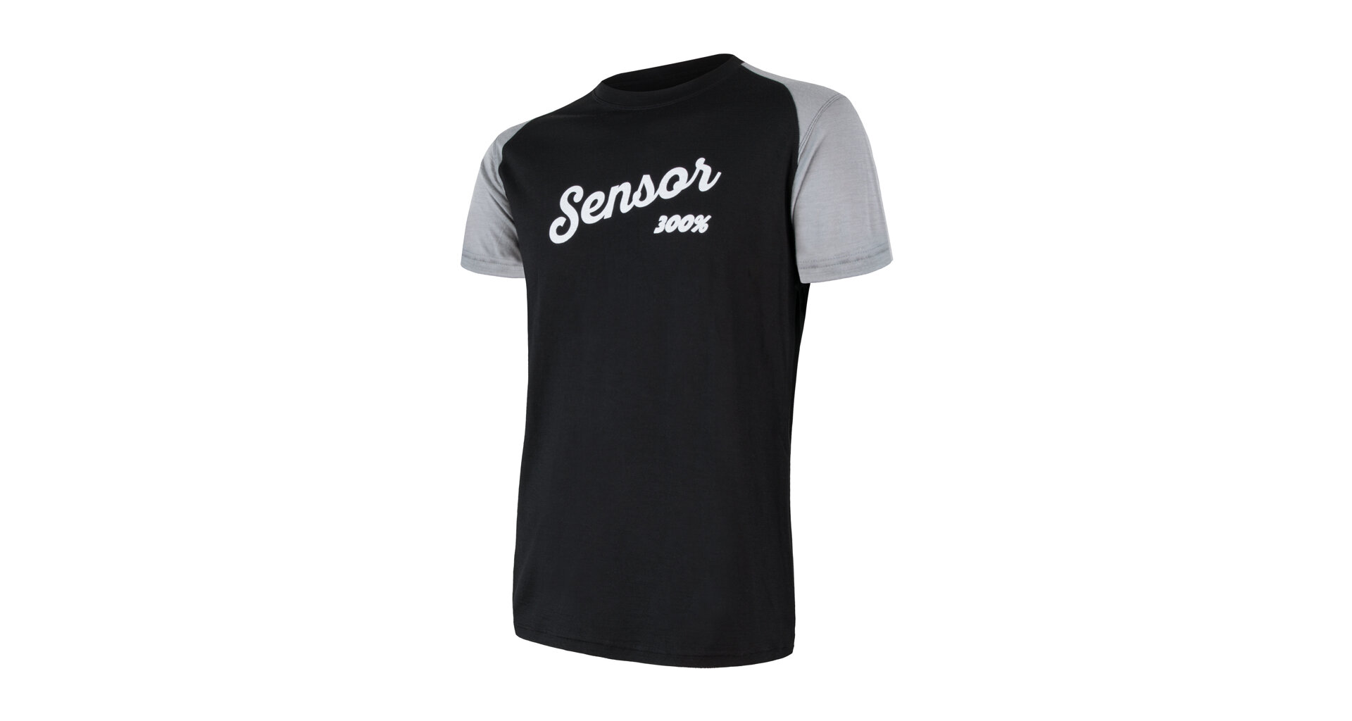 SENSOR MERINO ACTIVE PT LOGO pánské triko kr.rukáv černá/šedá Velikost: M