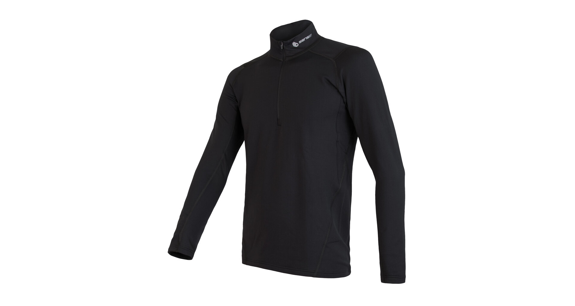 SENSOR COOLMAX THERMO pánské triko dl.rukáv zip černá Velikost: XL