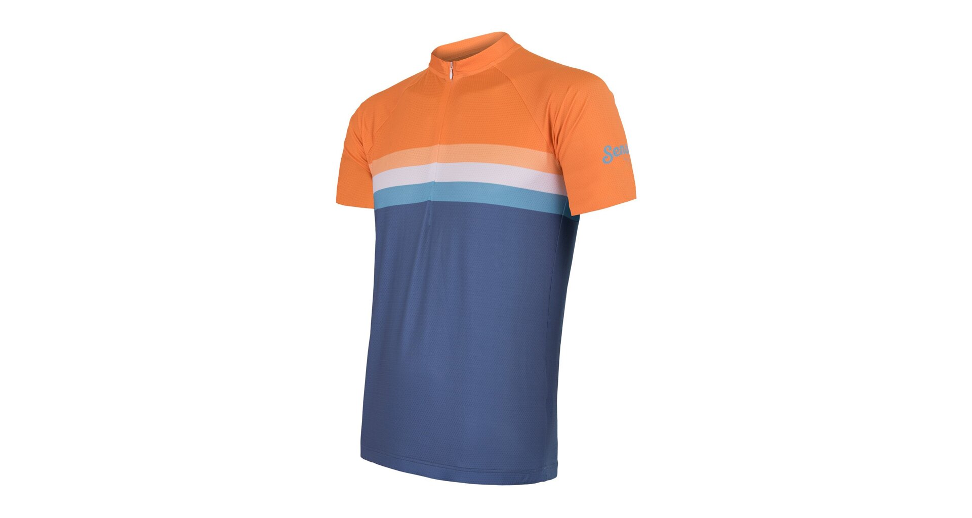 SENSOR CYKLO SUMMER STRIPE pánský dres kr.rukáv modrá/oranžová Velikost: S