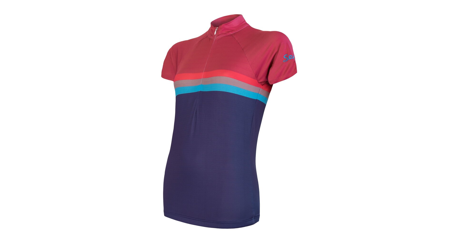 SENSOR CYKLO SUMMER STRIPE dámský dres kr.rukáv modrá/lilla Velikost: XL