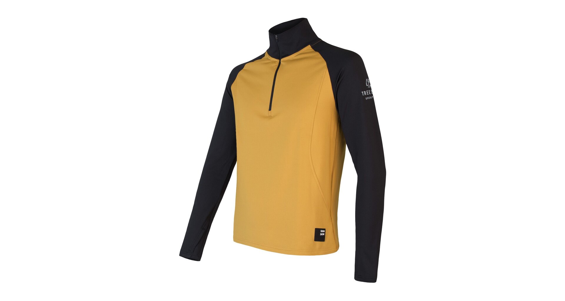 SENSOR COOLMAX THERMO pánská mikina zip mustard/černá Velikost: XXL