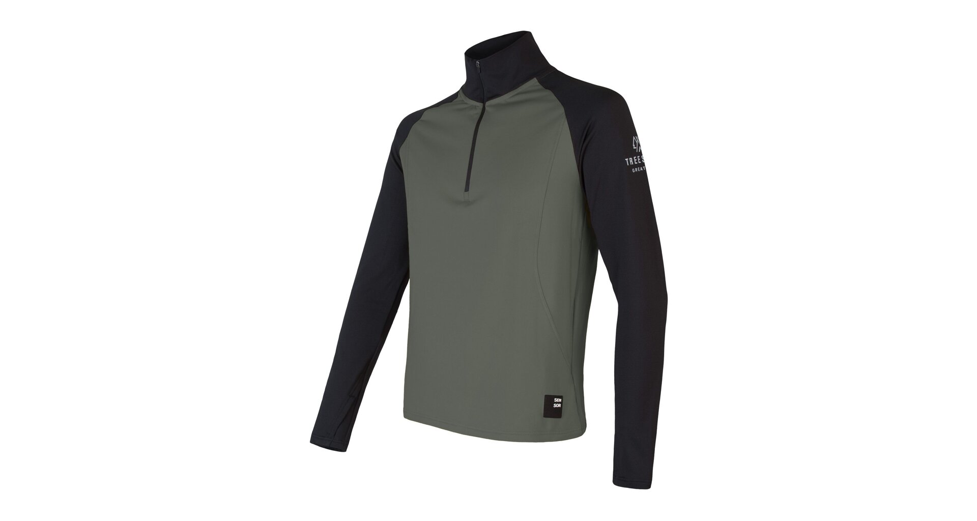 SENSOR COOLMAX THERMO pánská mikina zip olive green/černá Velikost: XXXL