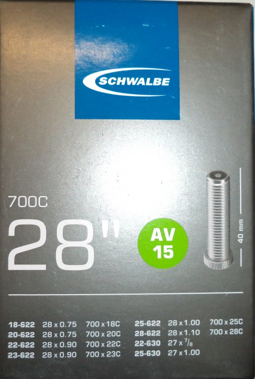 duše SCHWALBE AV15 28"x 3/4-1.10 (18/28-622) AV/40mm