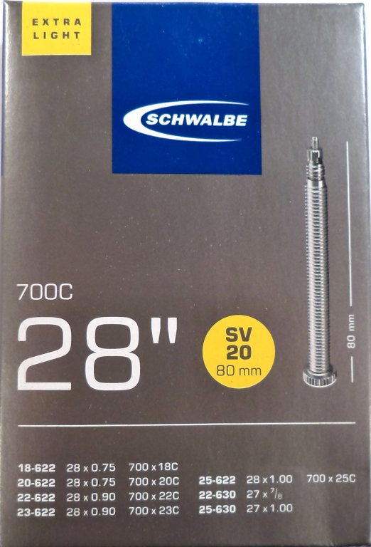 duše SCHWALBE SV20 28"x0.75-27"x1,00 (18-622/25-630) FV/80mm