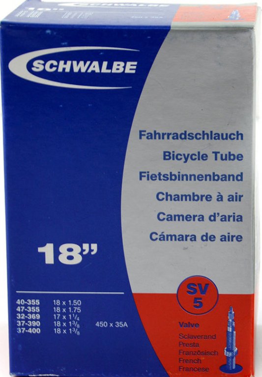 duše SCHWALBE SV5 18"x1.50-1 3/8 (40-355/37-400) FV/40mm