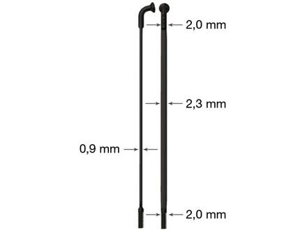 drát nerez Sapim CX Ray 2-2,3/0,9-2 x 266mm černý