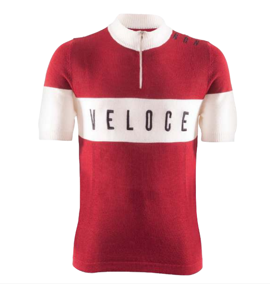 Cyklistický dres VINTAGE VELOCE červený Velikost oblečení: M