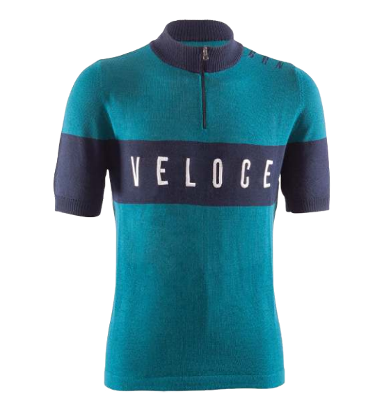 Cyklistický dres VINTAGE VELOCE aquamarine Velikost oblečení: M